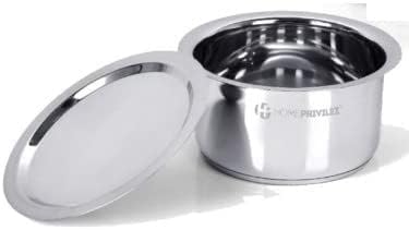 Stainless Steel Capsule Bottom Heavy Induction Patila (20 cm Diameter)- Silver | & | Wooden Chopping/Cutting Board (Mango Wood Carved Chopping Board)- Rectangular