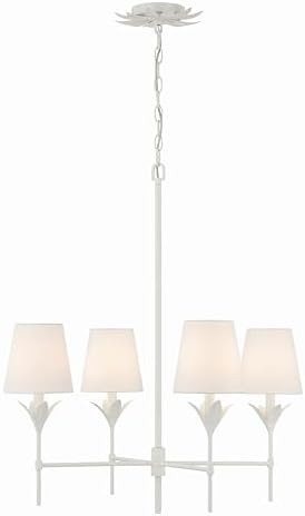 Crystorama Broche 4 Light Matte White Chandelier