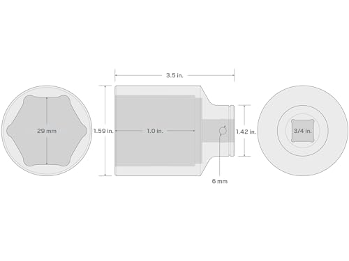 Image of TEKTON 3 /4 Inch Drive x 29 mm Deep 6-Point Socket | SHD33129