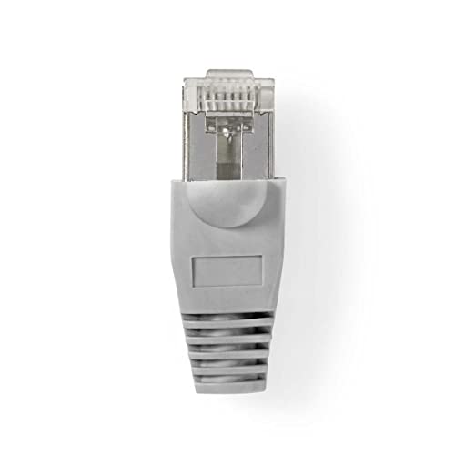 NEDIS RJ45-Stecker | Stecker | Solid UTP CAT5 | gerade | Vergoldet | 10 Stück | PVC | Grau/Transparent | Box Grau/Transparent