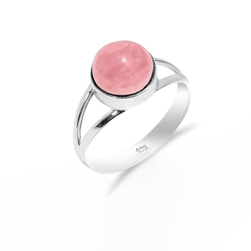 Bague opale rose naturelle ronde, le bijou unisexe en argent contre la banalité