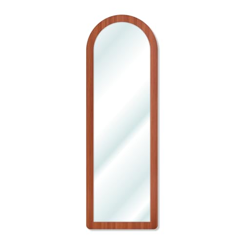 Image of Creative Arts n Frames 15x51 inch Long Fiber Wood Arched Wall Hanging Mount HD Mirror Home Decor Items Living Room Bathroom Bedroom Hotel Office (Umber Walnut Color Framed HD Arch Mirror)