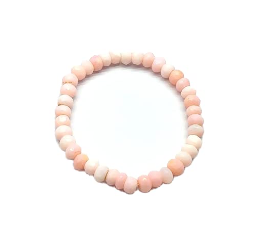 Bracelet de méditation en opale rose facettée favorisant la prospérité spirituelle