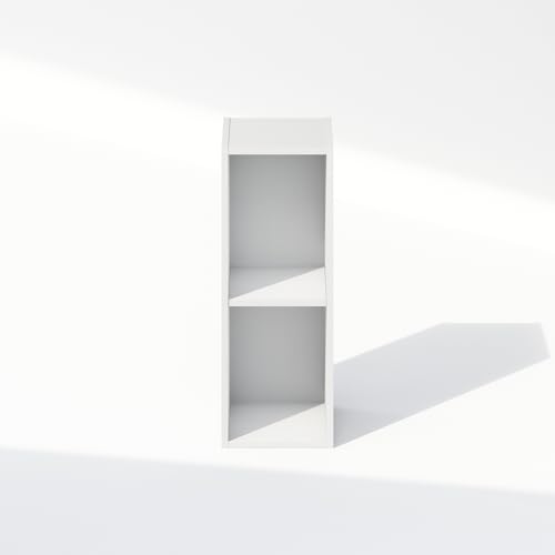 Image of Furinno Reed 2-Tier Closet Organizers and Storage, Closet Organizer, Open Shelf Closet Storage, for Wardrobe, Bedroom, Living Room, 8-Inch Width, White