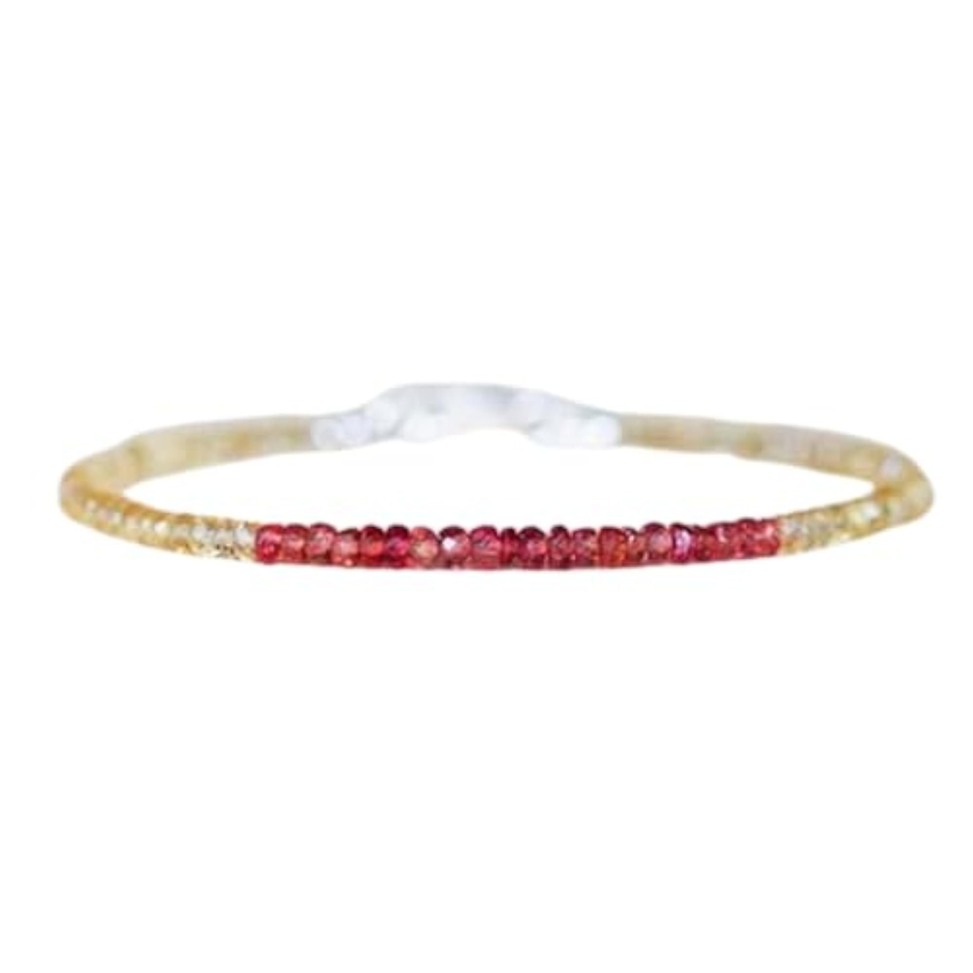 Padparadscha Sapphire & Citrine Bracelet, Unisex Adjustable Gift