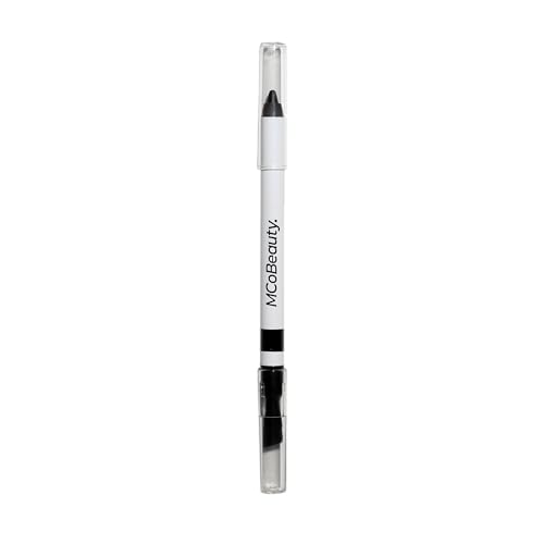MCoBeauty - Dual-Ended Pro Eyeliner - Rich Black Pencil with Built-In Angled Brush - Creamy Crayon for Precision, Smudging and Blending - Delineador de Ojos, Eyeliner Tool
