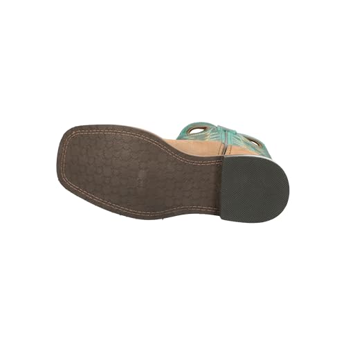 Image of Smoky Children's Kid's Jesse Brown Distress and Turquoise Leather Western Cowboy Boot
