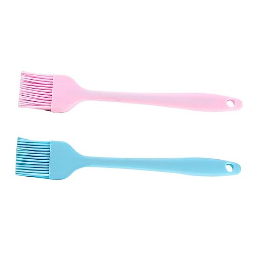 ifundom 2Pcs Silicone Bbq Oil Brush Durable Kitchenware Pink and Blue for Safe Cooking and Baking Use