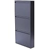 Wall Mounted Shoe Cabinet, 3 Drawer Shoe Storage Cabinet 19.88''x4.8''x40.67'' Wall Mounted Metal Shoe Rack Orgainzer for Entryway, Hallway and Corridor - Holds 9 Pair Shoes (Grey)