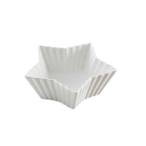 WAIT FLY Ceramic Star-Shaped Salad and Dessert Bowl - 2-in-1 Whit-9 OZ