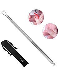Premium Upgrade Stainless Steel Triangle Gel Nail Polish Remover Tool, beUakso Metal Cuticle Pusher/Nail Scraper with Portable Velvet Bag to Remove Gel Nail Polish for Fingernail and Toenail