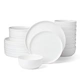 Lenox Dinnerware Sets, Modern White 24-Piece Dinnerware Set, Service For 8, Porcelain Material, Dishwasher Safe, Microwave Safe, Bowls, Plates And Bowls, Dinner Dishes, Plates Set (White, 24 Piece)