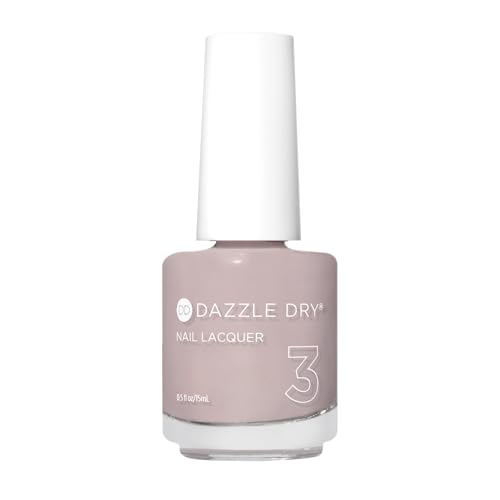Dazzle Dry Nail Lacquer (Step 3) - Broadway Beige - A cool and medium greige with purple undertones. Full coverage cream. (0.5 fl oz)