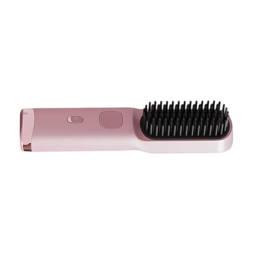 Cepillo alisador | Protector de cuero cabelludo, 4 temperaturas, cepillo alisador inalámbrico, para mujer, pelo largo, corto, fino, grueso, peinado, hogar, exterior, viajes