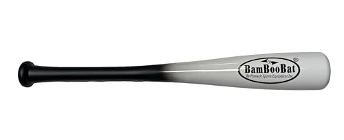 BamBooBat by Pinnacle Sports Equipment INC. 21 Inch Bamboo Trainer Bat – Youth Contact Hitting Trainer for Swing Mechanics, Barrel Control & Bat Speed, Improve Contact – Black Handle/White Barrel