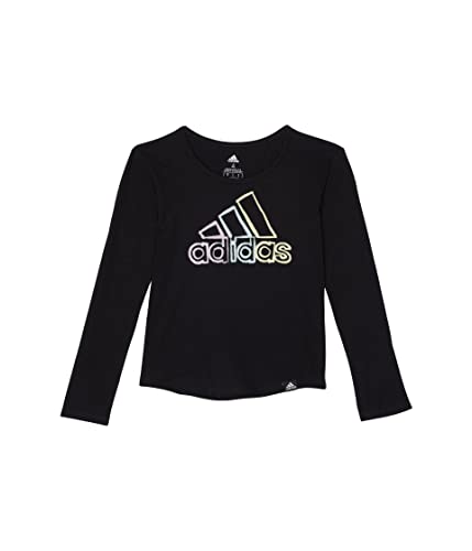 Image of adidas Girl's Long Sleeve Side-Vent Tee (Toddler /Little Kids)
