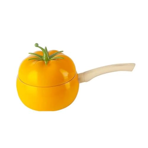 Ollas Cocina Sartén con forma de tomate y fruta, olla for cocinar, cacerola, cocina inducción, utensilios aluminio, antiadherentes, suministros for el hogar(Yellow)