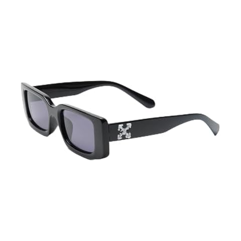SG Essentials Sunglasses for Women & Men Eyewear Shades | Black Frames and Black Lenses with White X On the Side - Black Cover