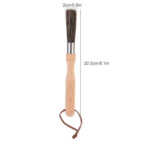 Coffee Grinder Cleaning Brush, Heavy Wood Handle & Natural Bristles Wood Dusting Espresso Brush Accessories for Bean Grain Coffee Tool Barista Home Kitchen