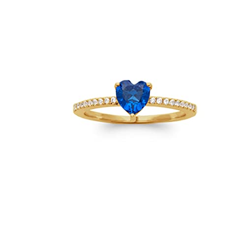 Bague en Plaqué Or 18 carats et Coeur Saphir - L'élégance intemporelle Tata Gisèle