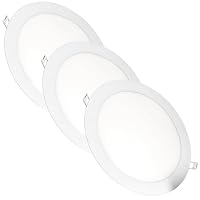 JANDEI - 3er-Pack runde LED-Einbaustrahler, 18 W, 1500 Lumen, extraflach 13 mm, Montageloch Ø 200–205 mm, Warmweiß 3000k, inklusive Transformatoren