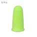 uxcell Silicone Finger Protectors, Anti-Slip Finger Cover, Finger Tips for Sewing, Sorting Paper, Green, Middle Size, 12 Pcs