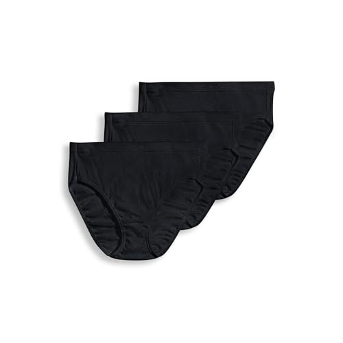 Jockey Women's Underwear 100% Cotton Elance Breathe French Cut - 3 Pack, Black, 11