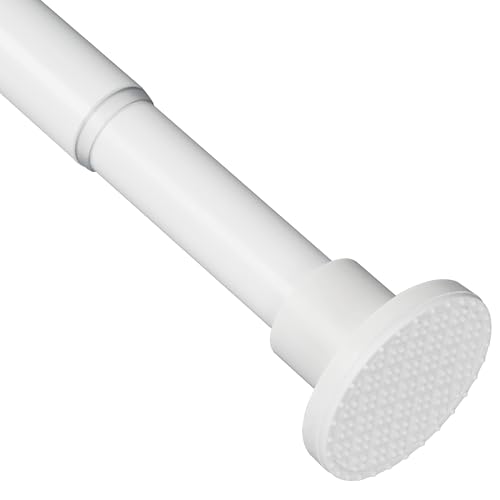 Duschvorhangstange, Versenkbare Duschstange ohne Bohren, 70-255cm, Verstellbare Weiße Duschvorhangstange, Rostfrei & Rutschfest, Einsetzbar in Badezimmer