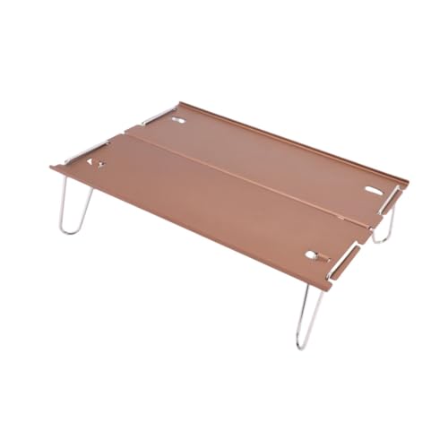 Menolana Folding Camping Table Folding Table Ultralight Mini Camping Furniture Camp Desk for Patio, Garden, Barbecue, Fishing, Light Brown