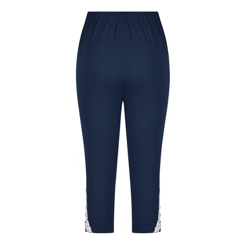 Girls Leggings Capri Pants Elastic Waist Stretch Athletic Dance Leggings Casual Cute Lace Patchwork Tights 2-13 Years3