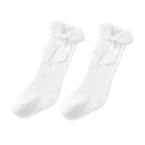 Baby Girl Knee High Socks Toddler Long Socks Ruffle Bow Socks Tube Stockings Infant Bow Dress Socks for Girls