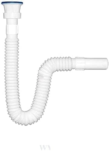Orret Home Yüksek Kaliteli Çelik Süzgeçli Lavabo Gider Hortumu,Pratik Körüklü Sifon,Uzun Eviye Gider Borusu (150Cm)