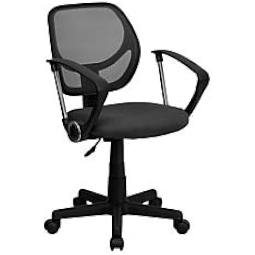 Flash Furniture Low Back Gray Mesh Swivel Task Office Chair with Arms