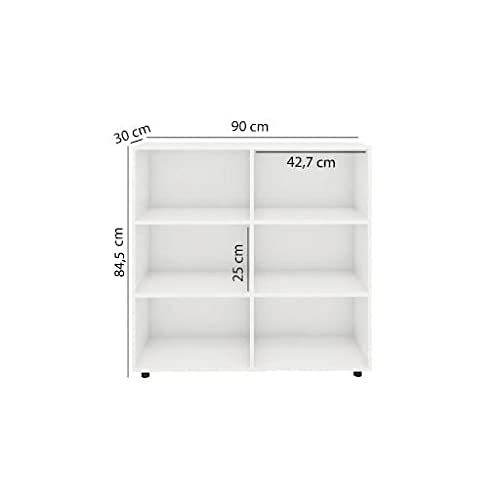 Estante Livreiro Zurich com 6 Nichos - Branco