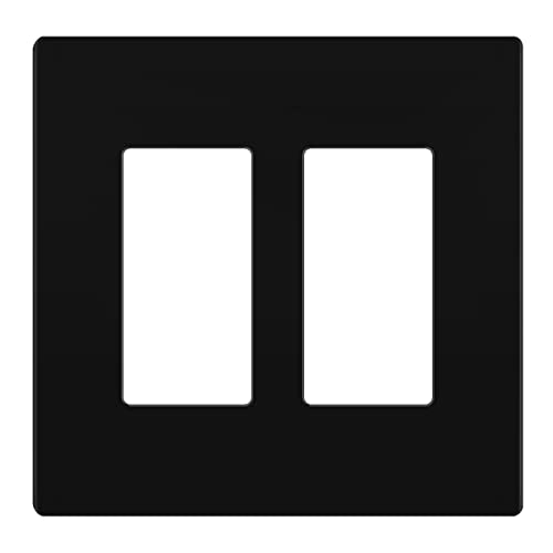 LIDER Double Decorator Switch Cover, Screwless Wall Plate, Mid-Size 2-Gang 4.88' x...