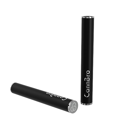 CannBro 510 Vape Batterie USB – 350mAh, Activation par Inhalation, Compatible Cartouches, Huile de CBD, Chanvre et e-liquides. (Noir)