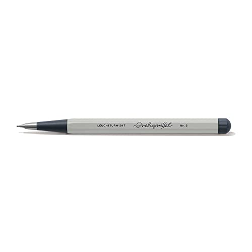 Image of LEUCHTTURM1917 0.7mm Mechanical Pencil Drehgriffel No.2 Light Grey | Clutch Lead Pencil, HB Graphite, Twist Mechanism, Drehgriffel No. 2, Stationery Gift, Journal Pencil