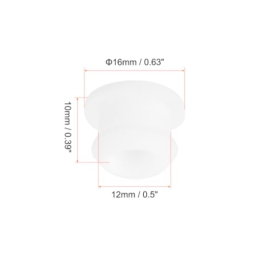 Image of Snap in Locking Hole Plugs Rubber Panel Seal Cover Drilled Silicone Caps, [for Kitchen Rubber, Waterproof Sealing Plugs] - 12mm /0.5in /White /10Pcs