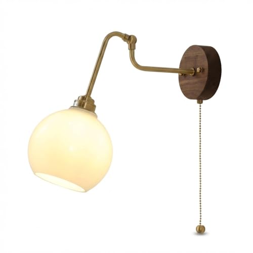Iluminación de tocador con globo de cristal e interruptor de cadena retro 2