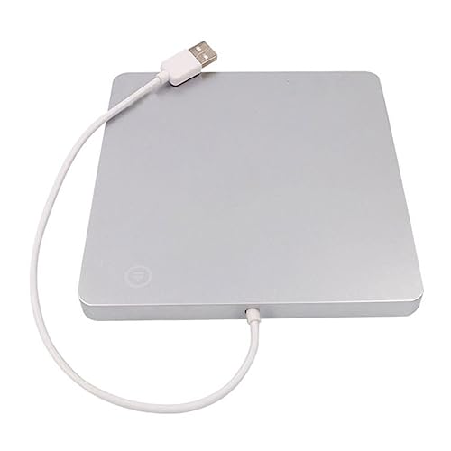 BRIGHTFUFU External Slot in Load USB DVD CD Drive Burner for Laptop PC Portable Optical Drive with Intelligent Silver Finish