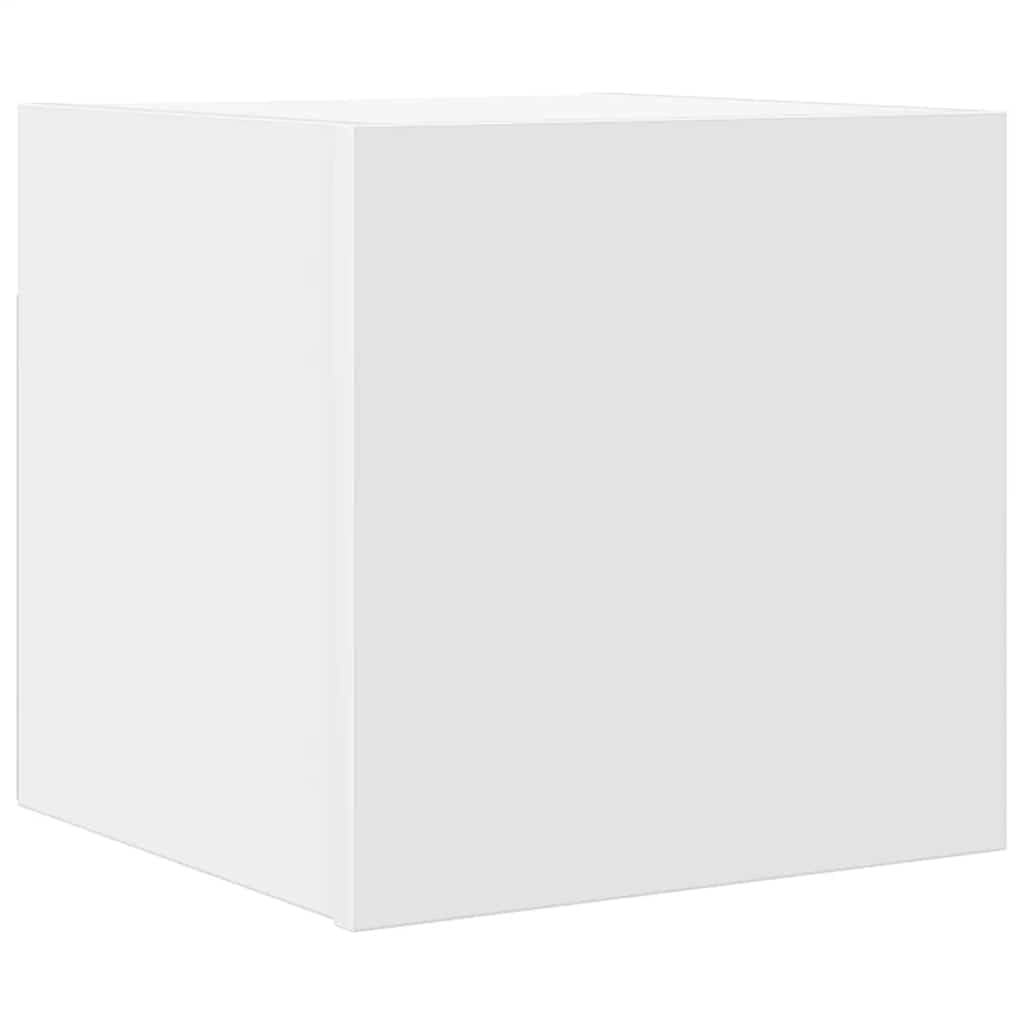 Mobile TV da parete bianco, mobile TV sospeso in legno, supporto TV a parete per soggiorno, moderno mobile basso con anta, mensola sospesa HiFi per DVD, 30,5 x 30 x 30 cm