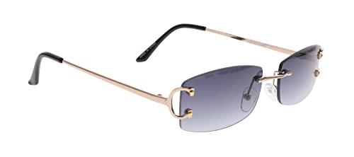 FLAWLESS EYEWEAR Small Narrow Rimless Sunglasses Fashion Rectangle Tinted Lens 90s Frameless Glasses for Women Men3