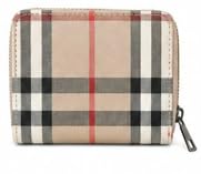 Beige Faux Leather Plaid Zip-Around Compact Wallet-image-30