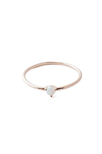 Honeycat Opal Orb Crystal Ring in 18k Rose Gold Plate | Minimalist, Delicate Jewelry (Rose Gold 6)