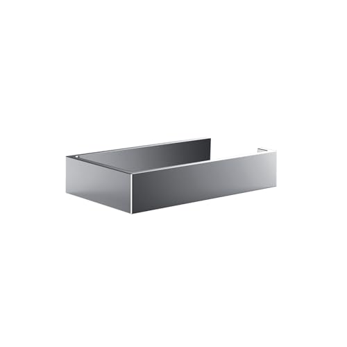 emco LIAISON Papierhalter ohne Deckel, eleganter Toilettenpapierhalter zur Wandmontage aus Metall, eckiger Klorollenhalter für verschiedene Ausrichtungen, chromfarben, Chrom