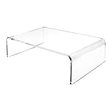 Acrylic Laptop Stand 11.8 x 7.5 x 3.4 inches, 6mm Thick, Monitor Stand Riser for Computer, Laptop, TV Screen, Jewelry Display, Keyboard Storage, PC Desk Stand, iPad, Notebook, laptops - Clear Plastic