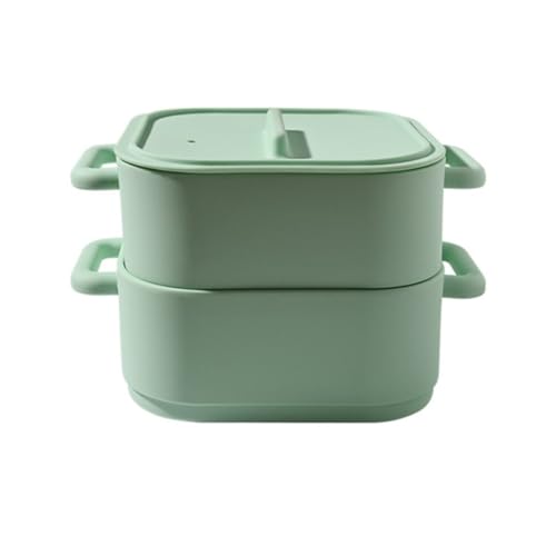 Wodsty 2 vaporeras de silicona para microondas con vapor eficiente y retención de nutrientes, verduras, pescado, aves de corral, 22 x 17 x 14 cm, cuenco multiusos para mezclar