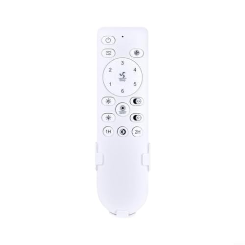 Ventilador de techo con mando a distancia de repuesto para 18/20/24 pulgadas NFM020111-1/NFM024111-1 y 42/52 pulgadas CFL-1212-01/CFL-1212-04, temporizador de 6 marchas, blanco, incluye soporte de