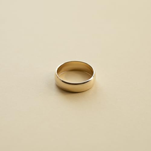 CARISSIMA Obrączka ślubna unisex, 9-karatowe żółte złoto, 6 mm, wygodny krój, jednolity kolor, Złoto, Brak kamienia szlachetnego