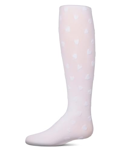 MeMoi Girls Heart To Heart Flocked Opaque Fashion Tights3